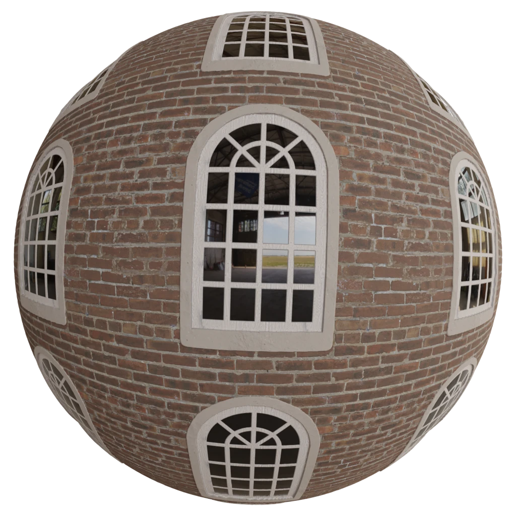 Building wall with window - PBR material