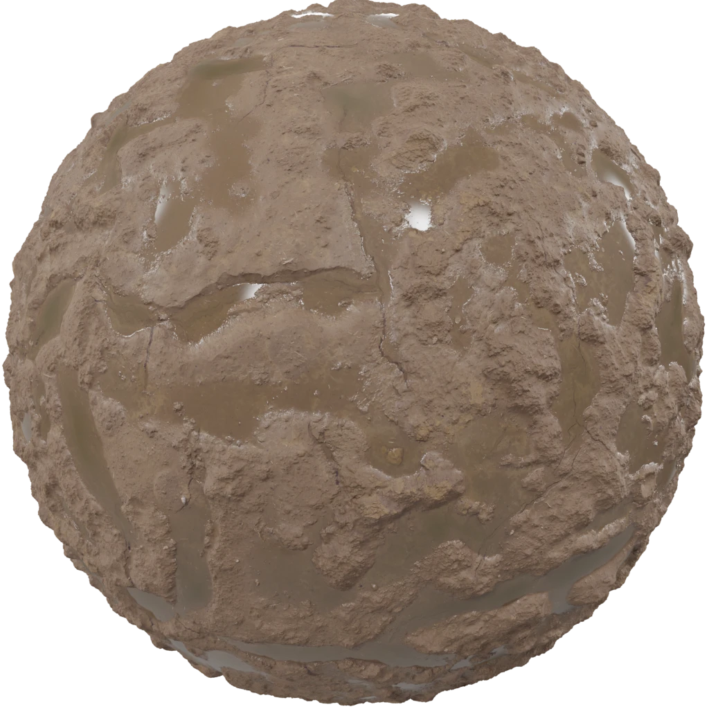 Muddy wet soil pbr material