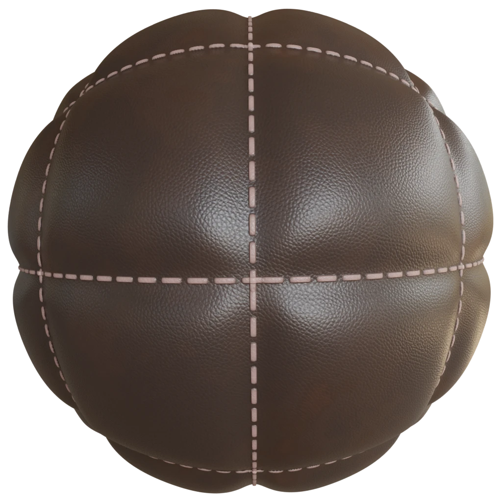 Brown quilted leather for sofa pbr material
