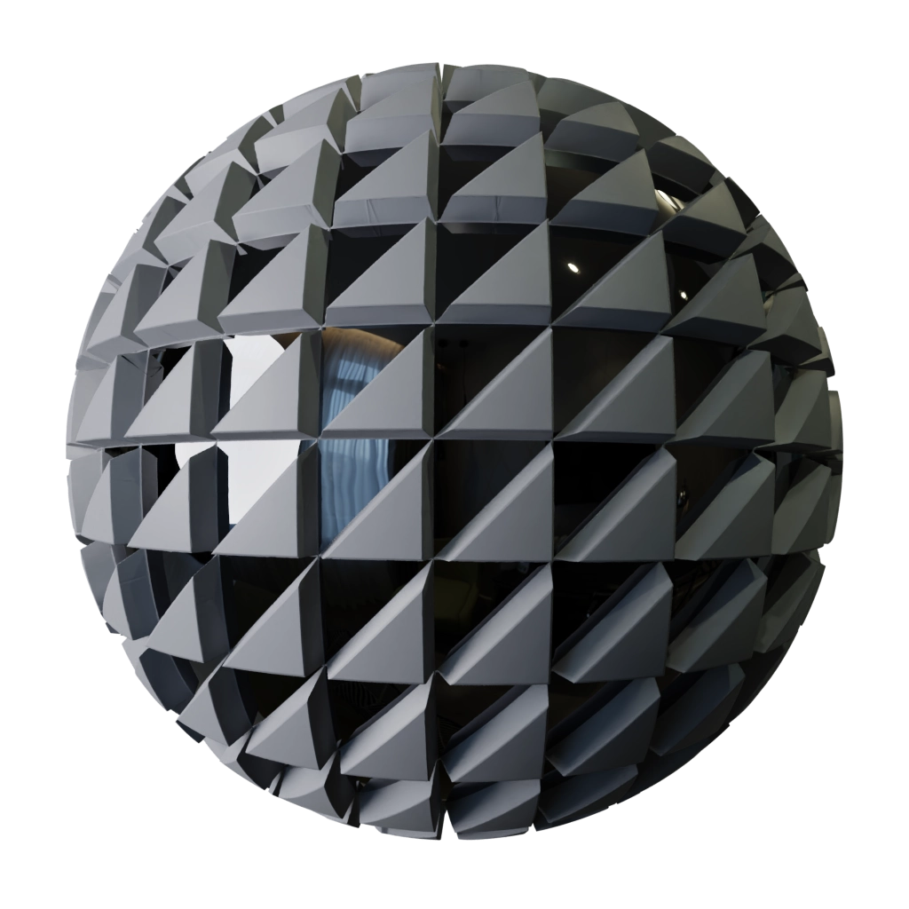 wall mirror triangular geometry design - Pbr Material