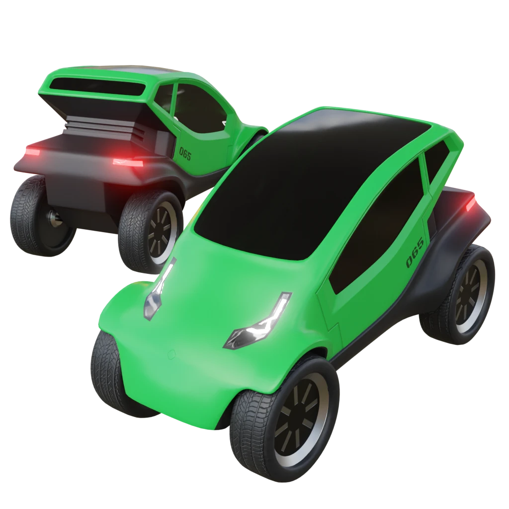 Mini Electric Car futuristic 3d model