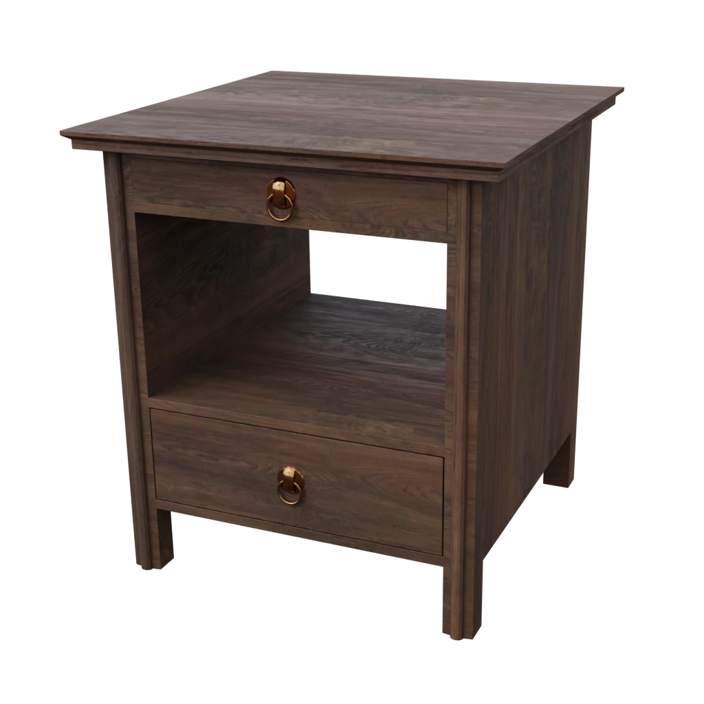wooden night stand - 3d model