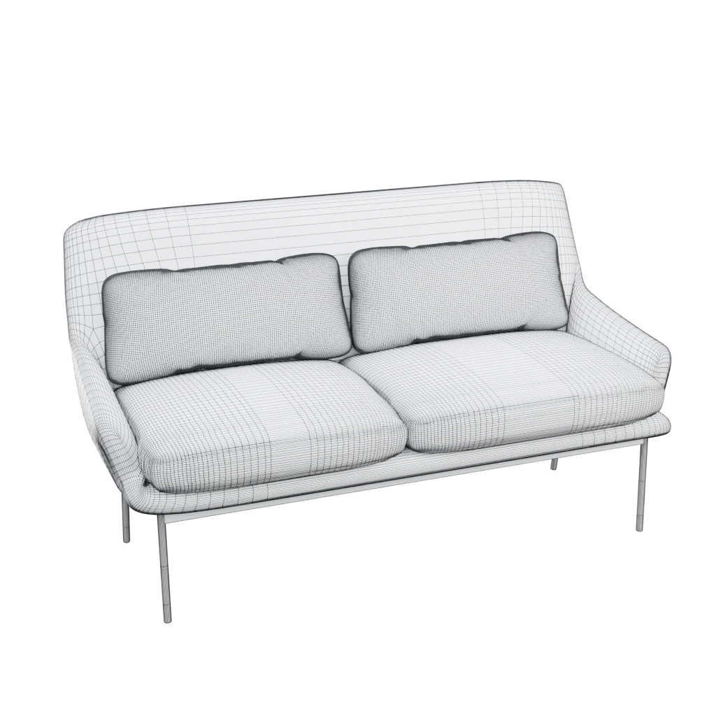 lima two seater sofa- 3d model