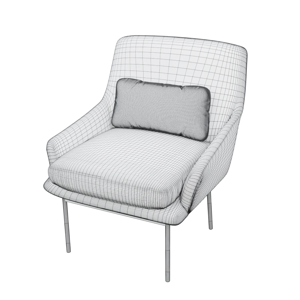 lima single seater sofa- 3d model