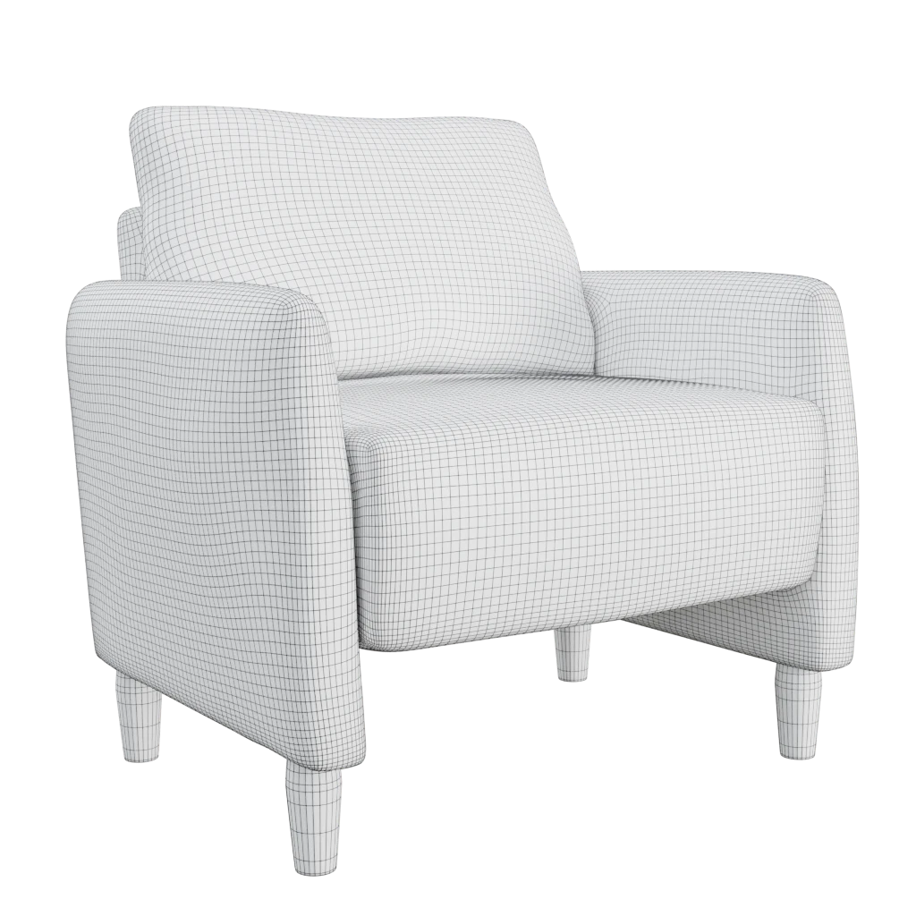 dark grey comfort chair sofa - 3d model