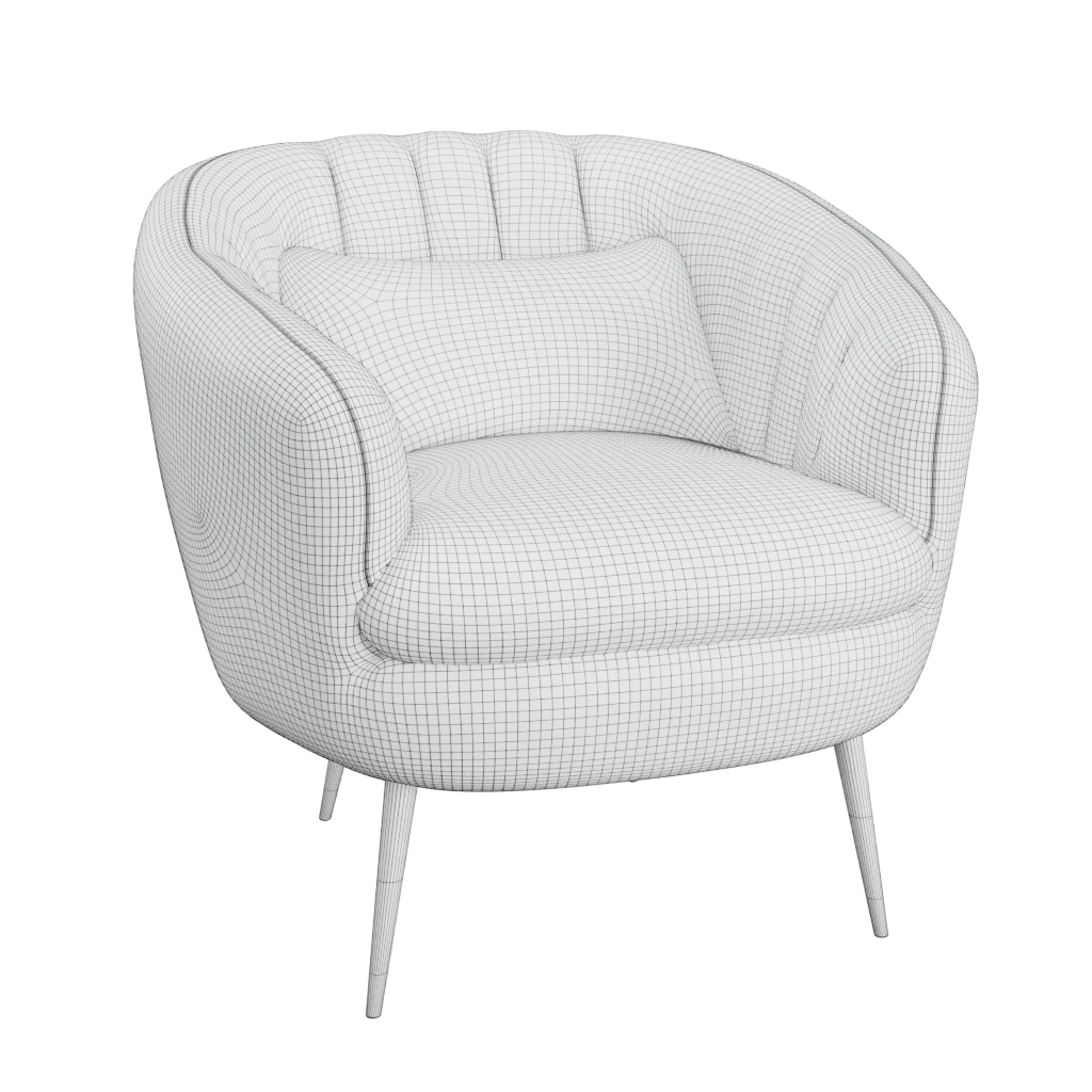 Nordic luxury armchair - 3d model