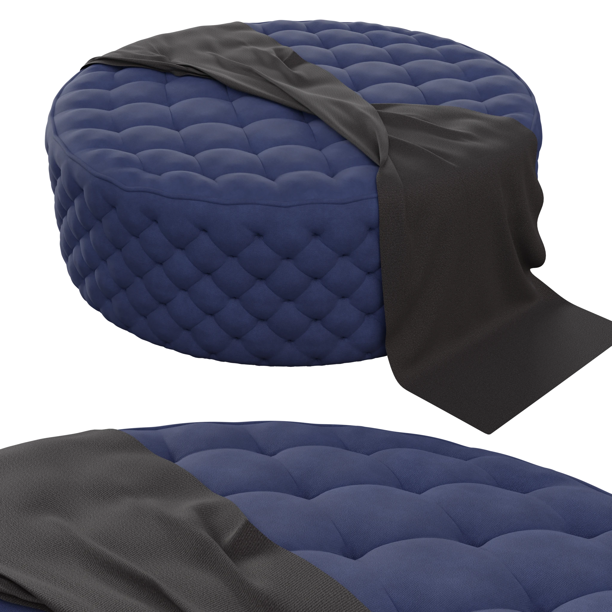 Chesterfield Ottoman pouf - 3d model