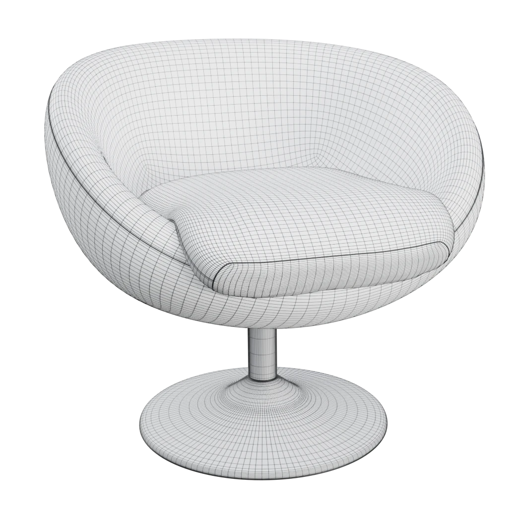 scoop antracine leisure chair- 3d model