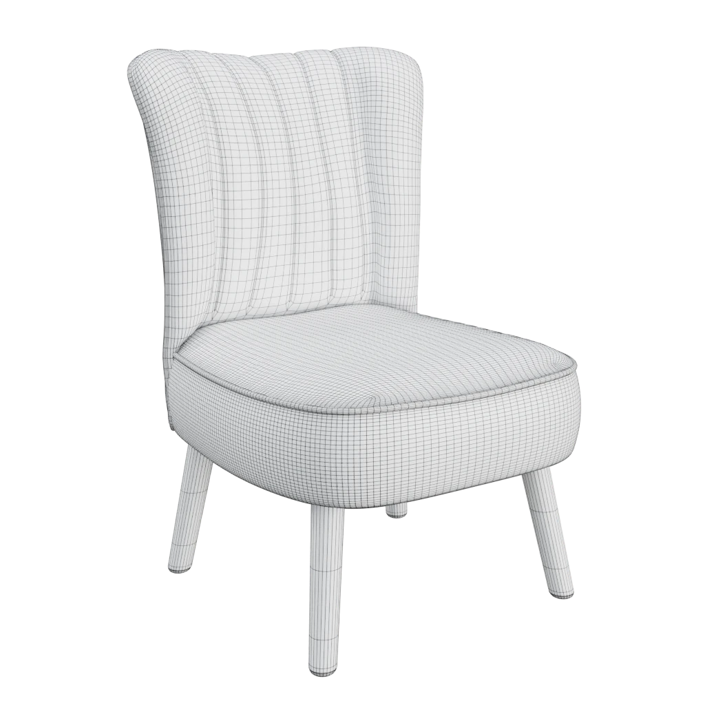 velvet accent chair- 3d model