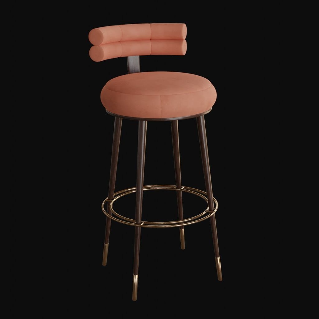 Ergonomic Velvet Stool- 3d model