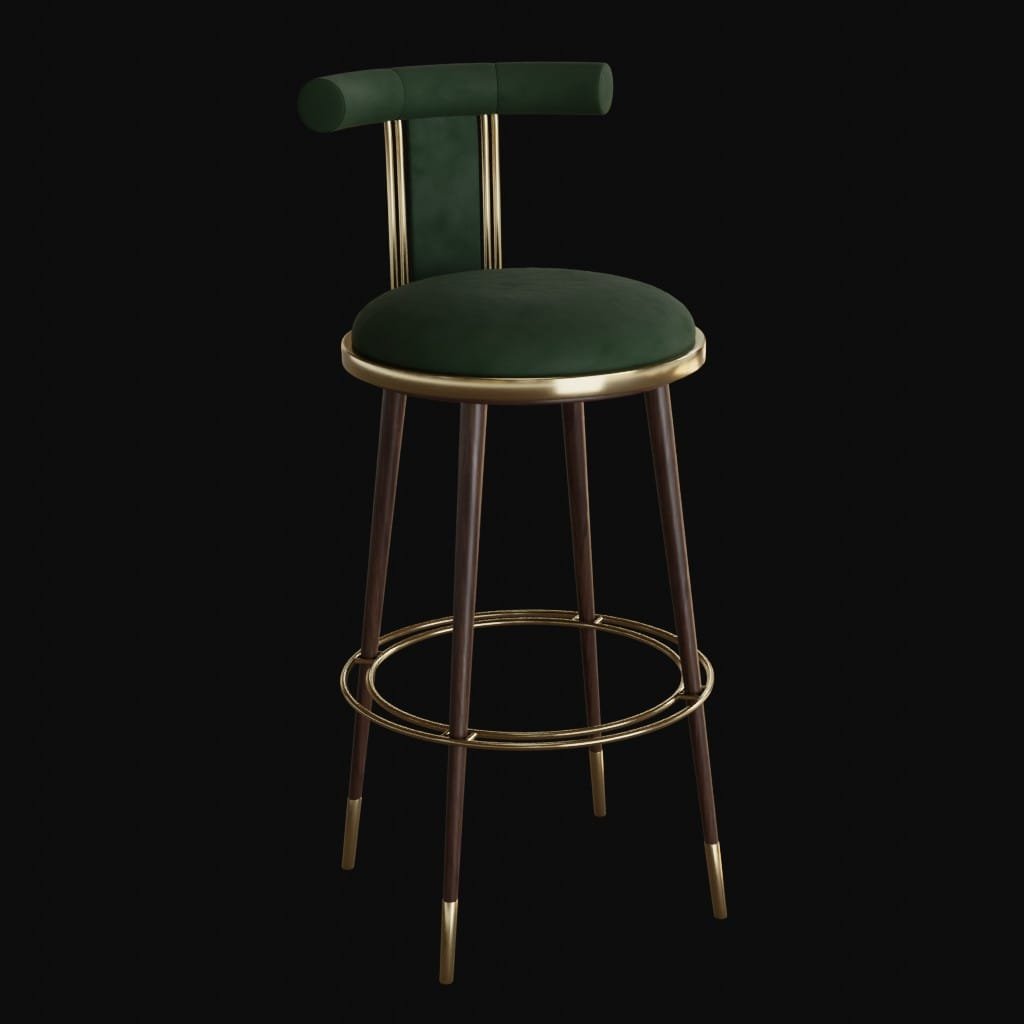 Ergonomic Velvet Stool- 3d model