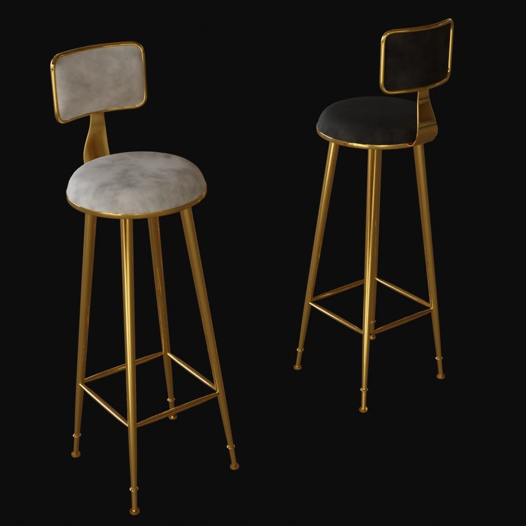 glam bar stool- 3d model