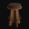 oak ojai swivel stool-3d model
