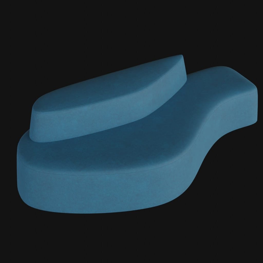 polar dark blue sofa- 3d model
