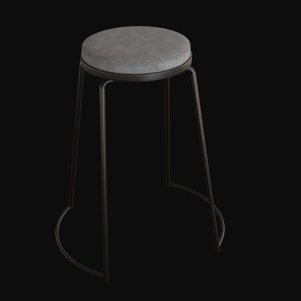 round bar stool-3d model
