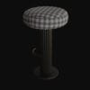 rubbed steel swivel stool-3d model