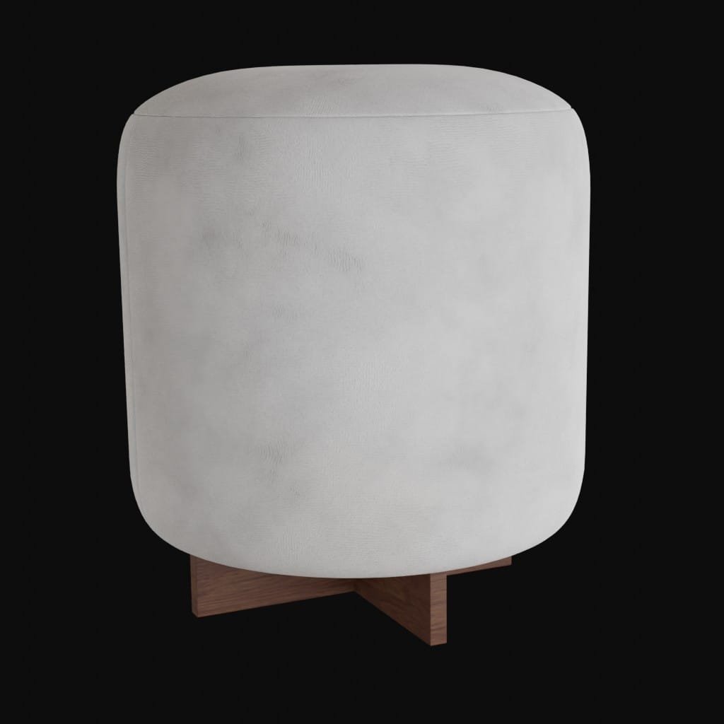 white stool single- 3d model