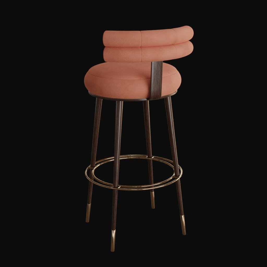 Ergonomic Velvet Stool- 3d model