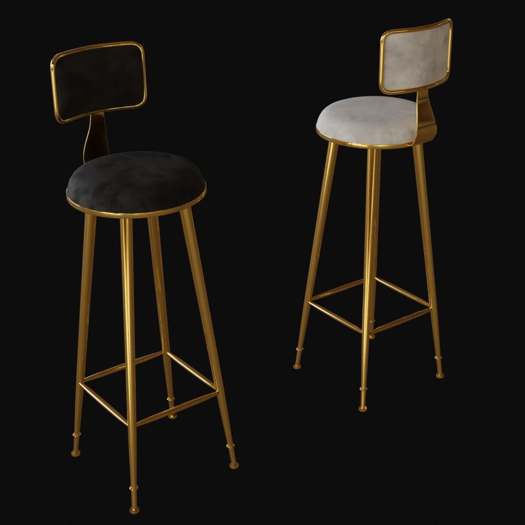glam bar stool- 3d model