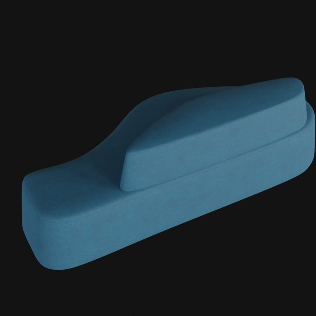 polar dark blue sofa- 3d model