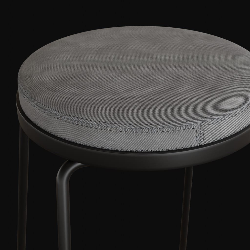 round bar stool-3d model