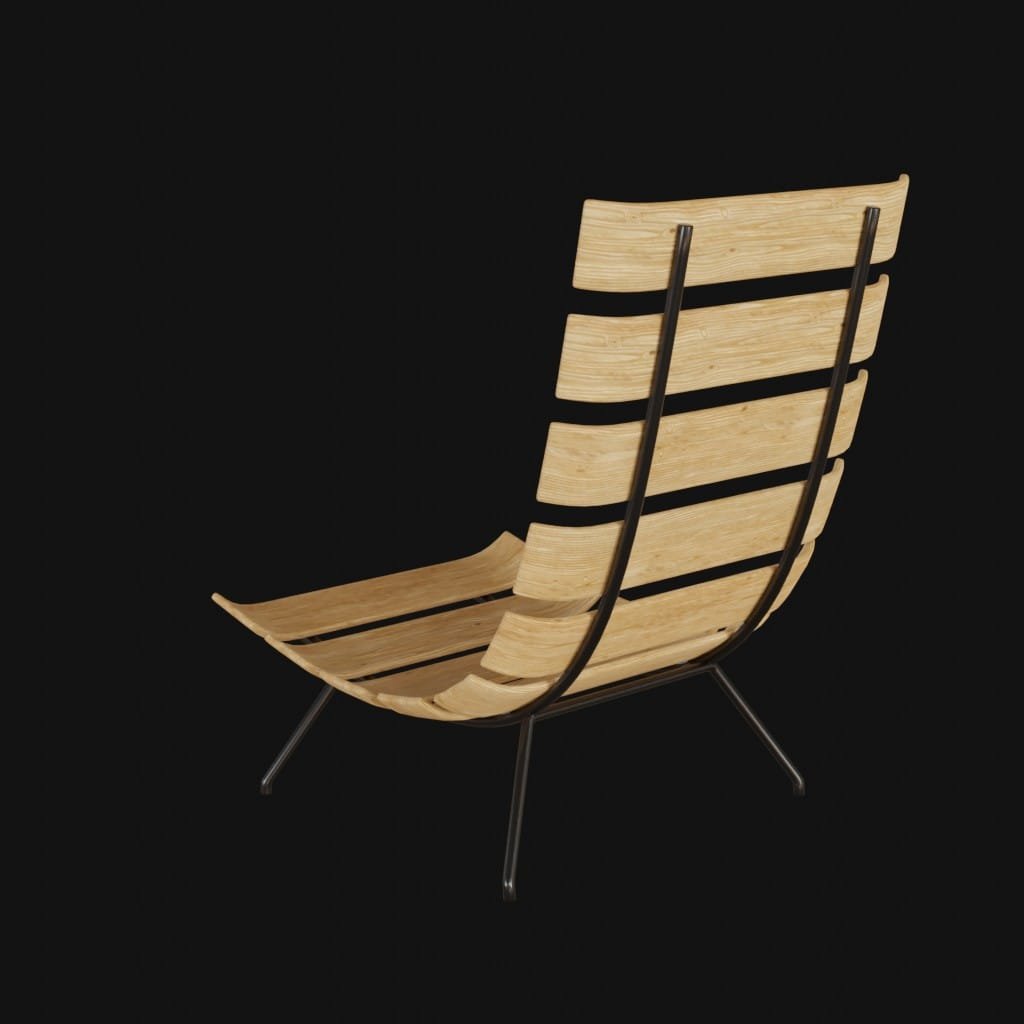 wooden chair- 3d model