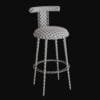 Ergonomic Velvet Stool- 3d model