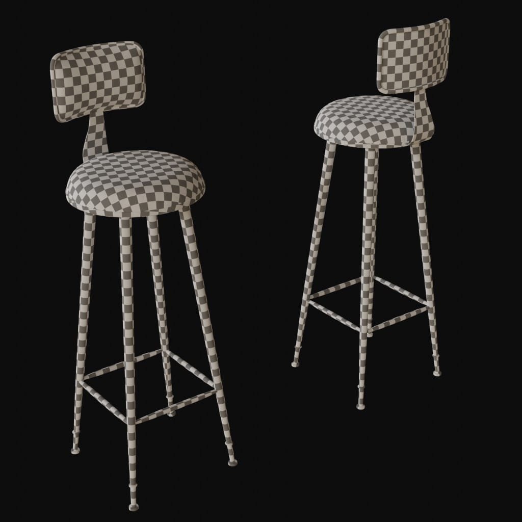 glam bar stool- 3d model