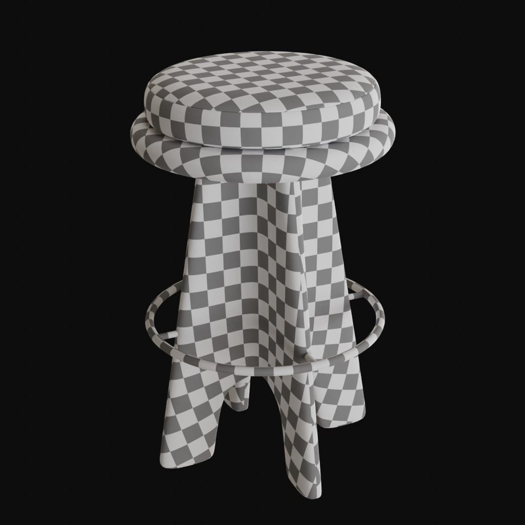 oak ojai swivel stool-3d model