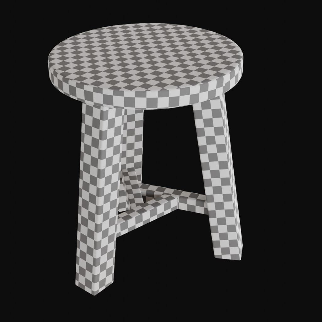 old wooden stool-3d model