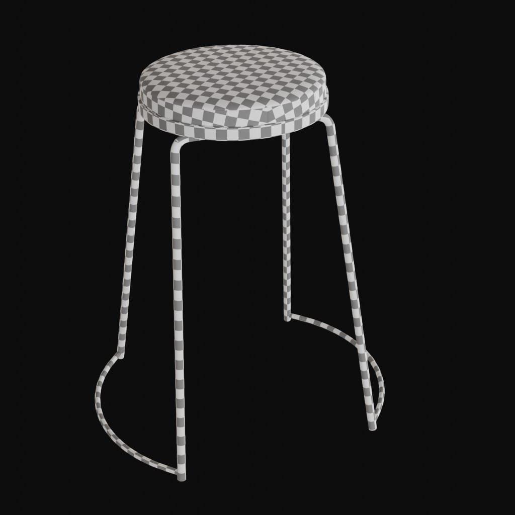 round bar stool-3d model