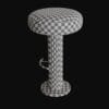 rubbed steel swivel stool-3d model