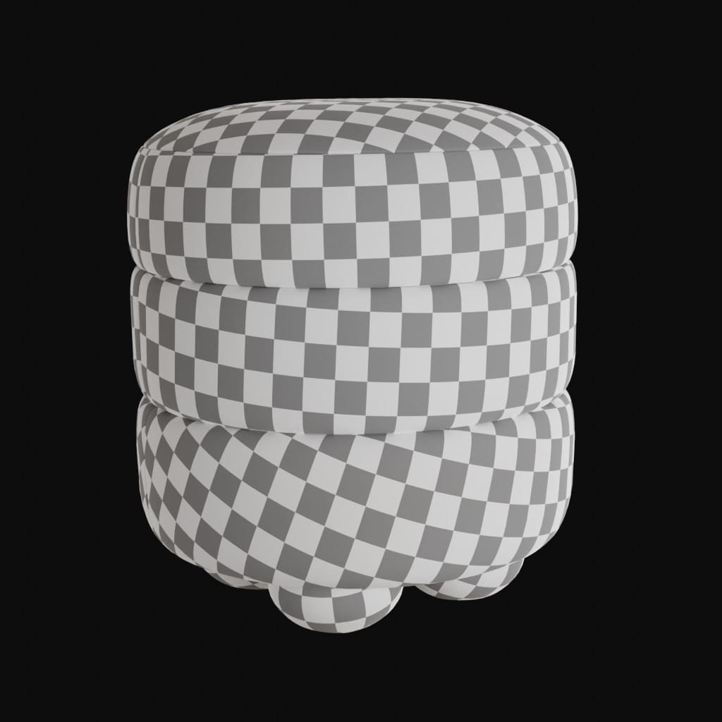 white stool single- 3d model