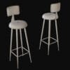 glam bar stool- 3d model