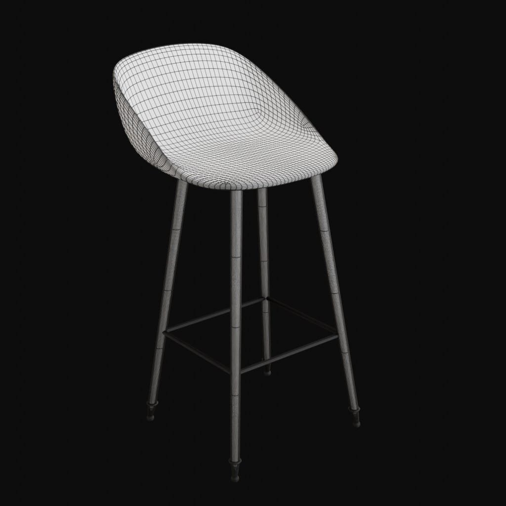 contemporary bar stool- 3d model