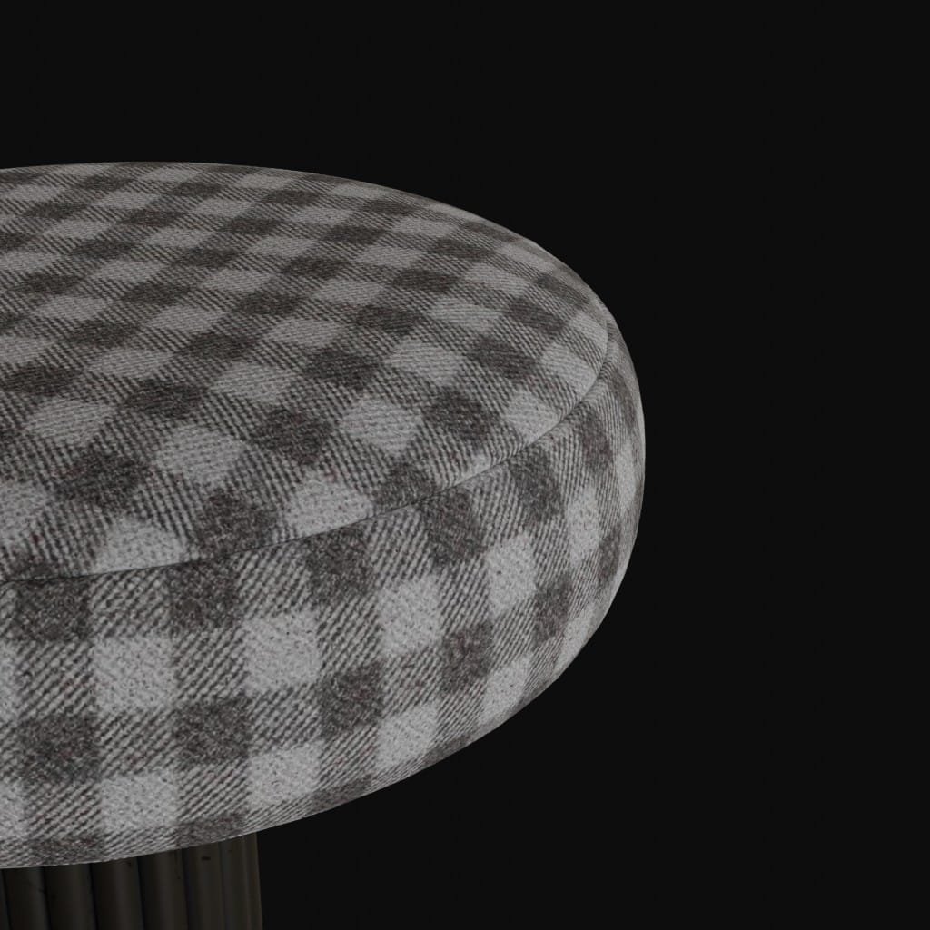 rubbed steel swivel stool-3d model