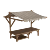 Medieval wooden stall - 3d model