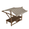 Medieval wooden stall - 3d model